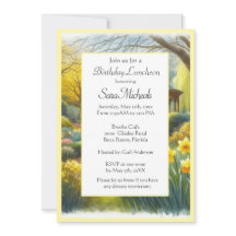 Watercolor Daffodil Garden Birthday