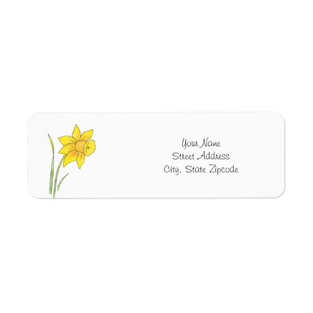 Watercolor Daffodil Label (Front)