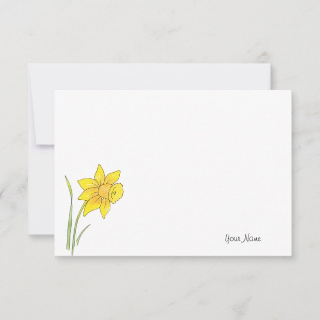 Watercolor Daffodil Note Card (Front)