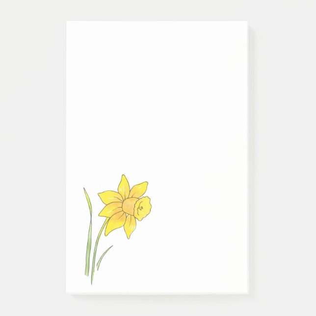 Watercolor Daffodil Post-it Notes (Front)