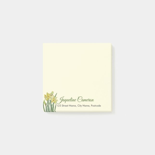 Watercolor Daffodils Botanical Illustration Post-it Notes (Front)