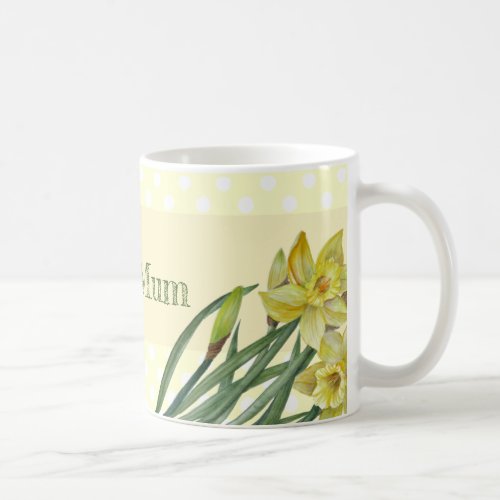 Watercolor Daffodils Flower Portrait Illustration Coffee Mug