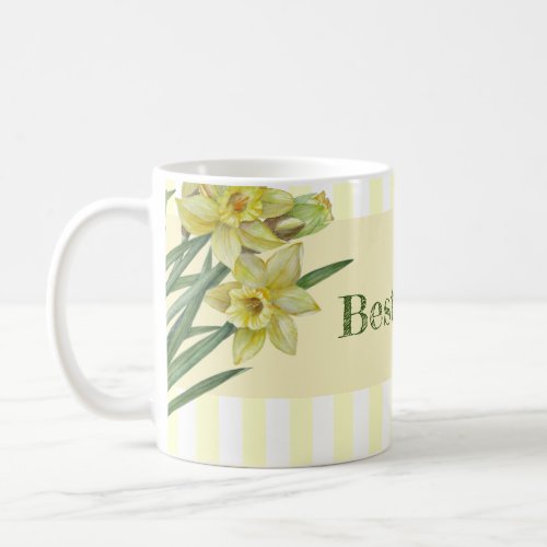 Watercolor Daffodils Flower Portrait Illustration Coffee Mug