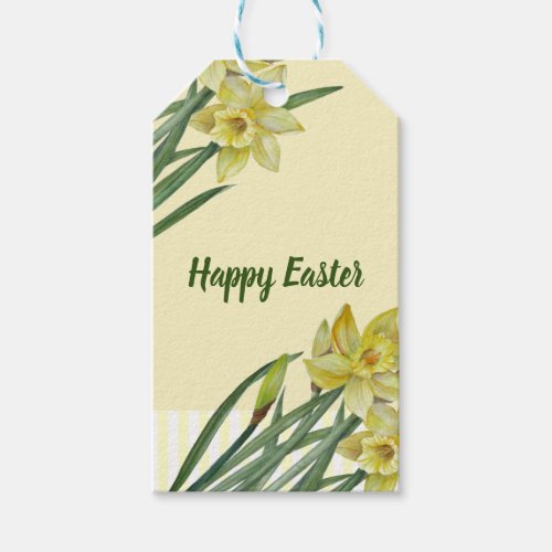 Watercolor Daffodils Flower Portrait Illustration Gift Tags