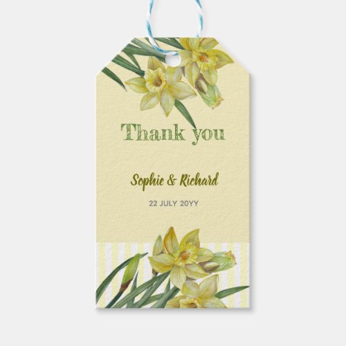 Watercolor Daffodils Flower Portrait Illustration Gift Tags