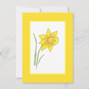 Watercolor Daffodils Note Card