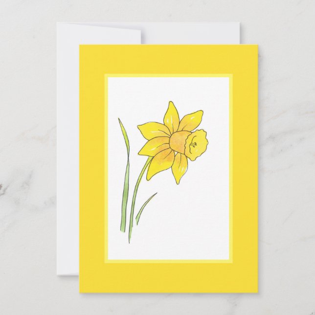 Watercolor Daffodils Note Card (Front)