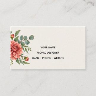 Watercolor Dahlia Florist Professional Business Card