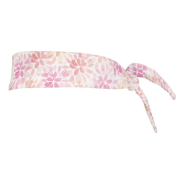 Watercolor Dahlias Tie Headband (Rotate 90)