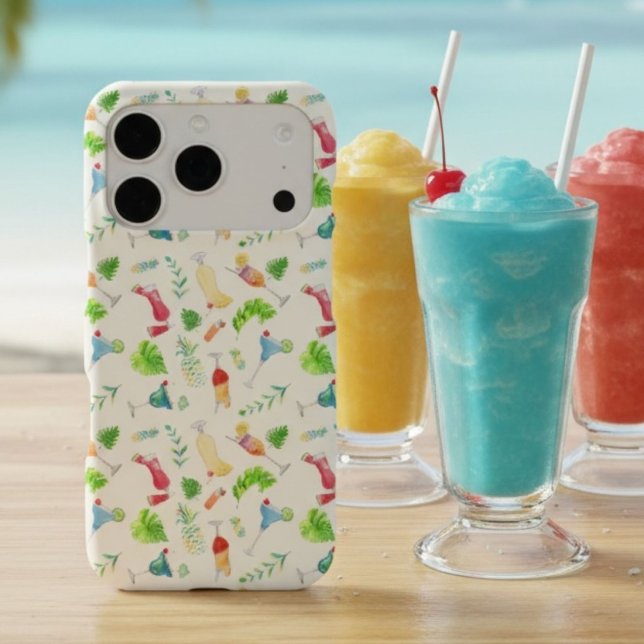 Watercolor Daiquiri Pattern iPhone Case (Creator Uploaded)