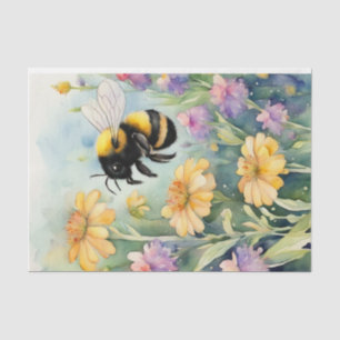 Watercolor Dairy Cow with Flowers Decoupage Tissue Paper