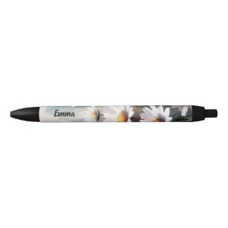Watercolor Daisies Botanical Elegant Script Name
