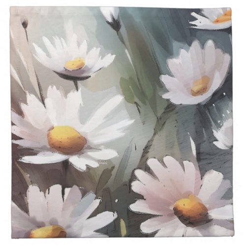 Watercolor Daisies Cloth Napkin