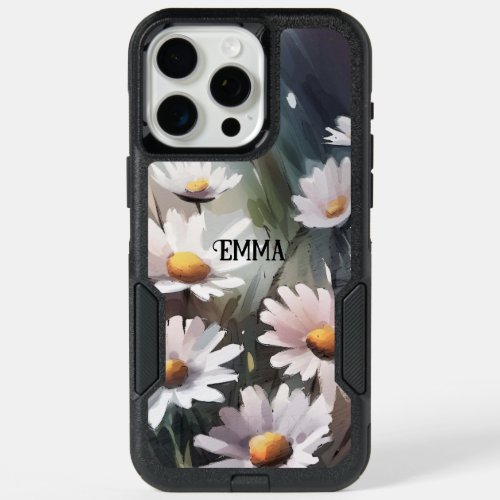 Watercolor Daisies Custom Name iPhone 15 Pro Max Case