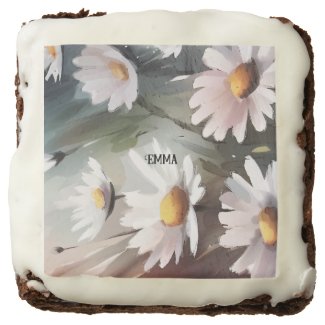 Watercolor Daisies Custom Name Text