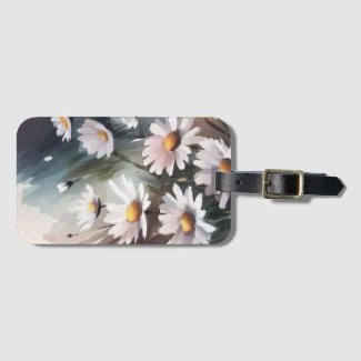 Watercolor Daisies Cute Floral Pattern Luggage Tag