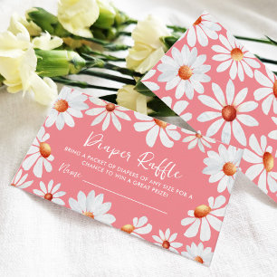 Watercolor Daisies Diaper Raffle Enclosure Card