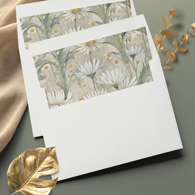 Watercolor Daisies Envelope Liners (Creator Uploaded)