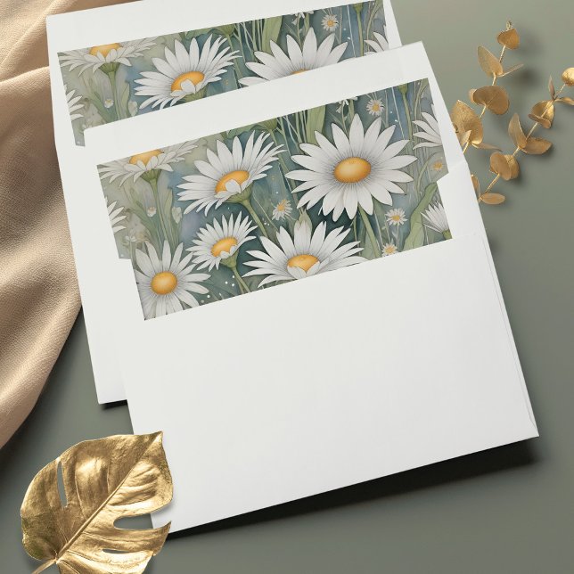 Watercolor Daisies Envelope Liners (Creator Uploaded)