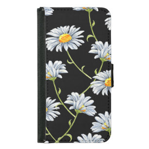Watercolor Daisies: Floral Vintage Backdrop Samsung Galaxy S5 Wallet Case