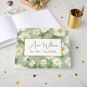 Watercolor Daisies for Memorial Service Guest Book