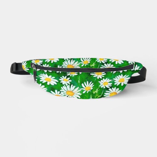 Watercolor Daisies in a Green Field Fanny Pack
