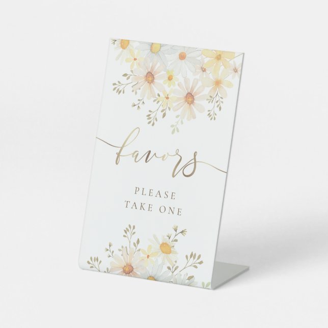 watercolor daisies  pedestal sign (Front)