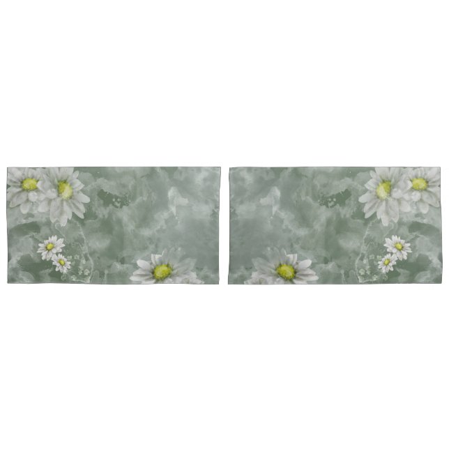 Watercolor Daisies Pillow Case (Front-Set)