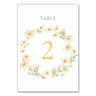 watercolor daisies Table Number 2