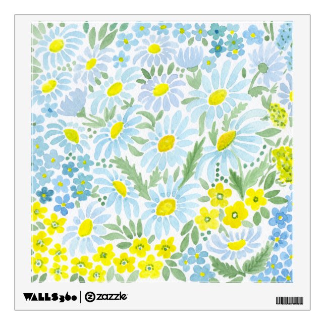Watercolor daisies wall decal (Front)