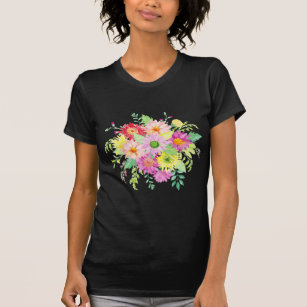 Watercolor flowers. Handmade .Sublimation t-shirt design