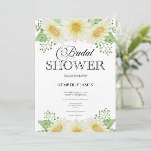 Watercolor Daisy Bridal Shower Invitation