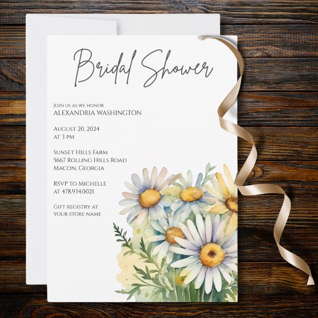 Watercolor Daisy Bridal Shower  Invitation (Creator Uploaded)