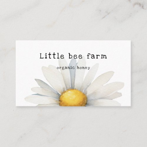Watercolor daisy business card