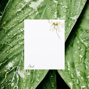 Watercolor Daisy Custom Note