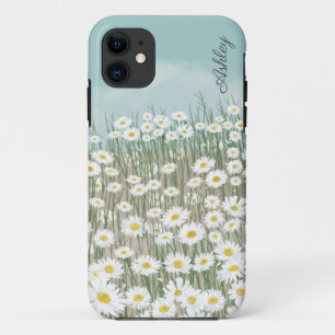 Watercolor daisy elegant - custom name Case-Mate i iPhone 11 Case