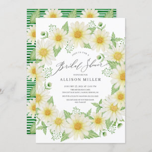 Watercolor Daisy Floral Bridal Shower Invitation