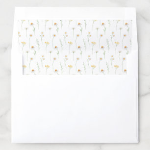 Watercolor Daisy Flower Pattern Envelope Liner