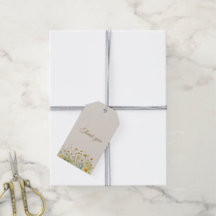 Watercolor Daisy Flower Thank you Gift Tags