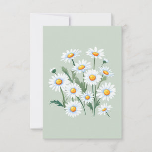 Watercolor Daisy Flowers Card
