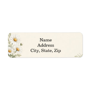 Watercolor Daisy Garden Label