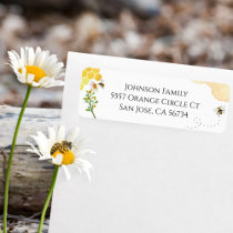 Watercolor Daisy Honey Bee Baby Shower Address Label