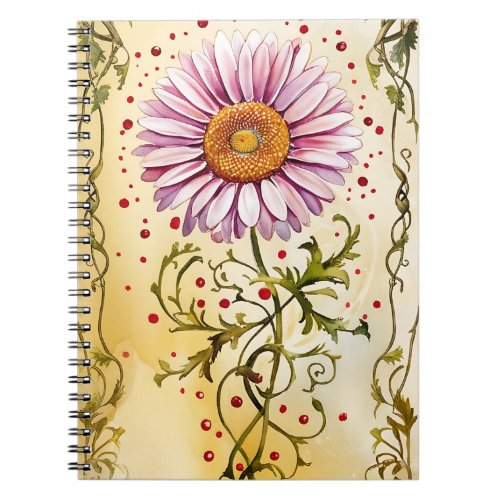 Watercolor Daisy  Notebook