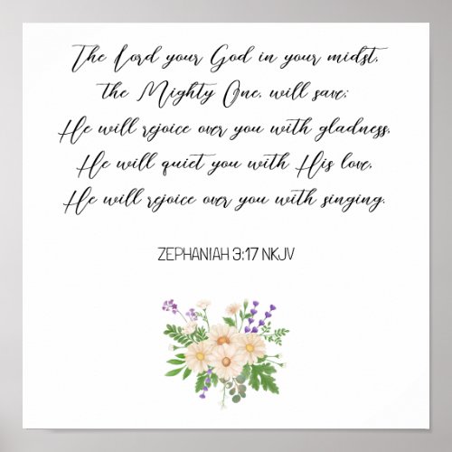 Watercolor Daisy Scripture Poster