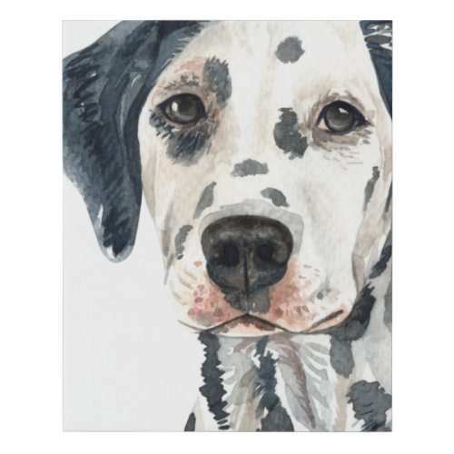 Watercolor Dalmatian Portrait Faux Canvas Print