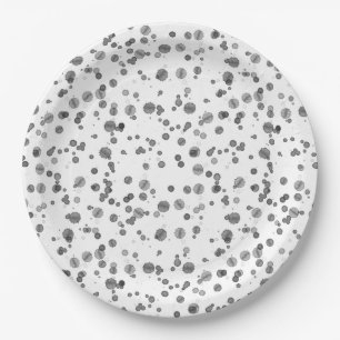 Watercolor Dalmatian Spots Pattern Paper Plates