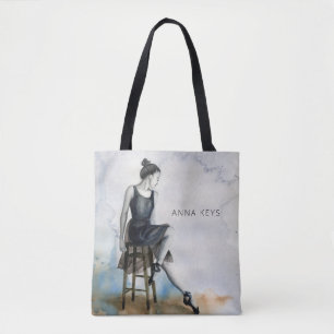 Watercolor Dancer Tote ballet ballerina