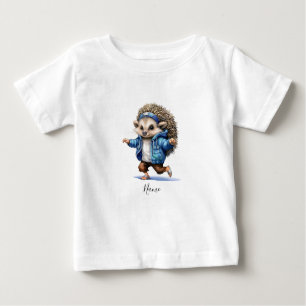 Watercolor Dancing Hedgehog Baby T-Shirt