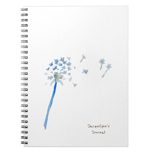 Watercolor Dandelion Custom Journal