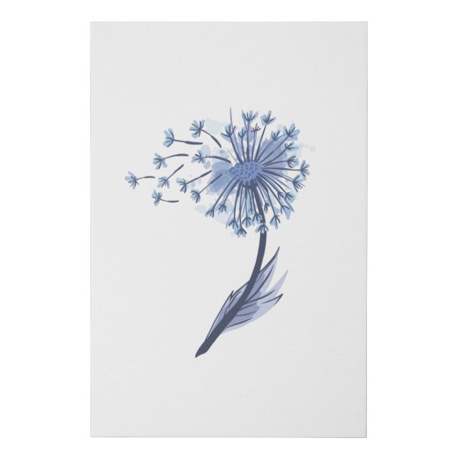 Watercolor Dandelion Faux Canvas Print (Front)
